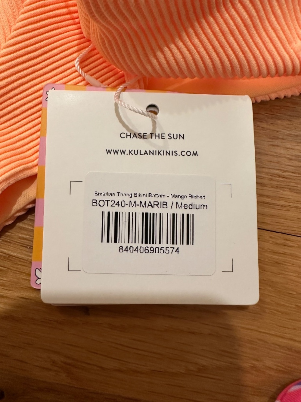 NWT kulani kini peach bikini bottom size M - Picture 5 of 6